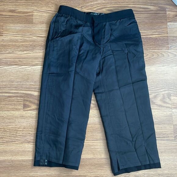 MARC JACOBS Black Capri Crop Pant Womens Patent Leather Detail Wool $228 - Picture 11 of 12